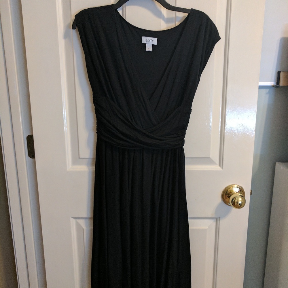 Ann Taylor LOFT black jersey knit dress
